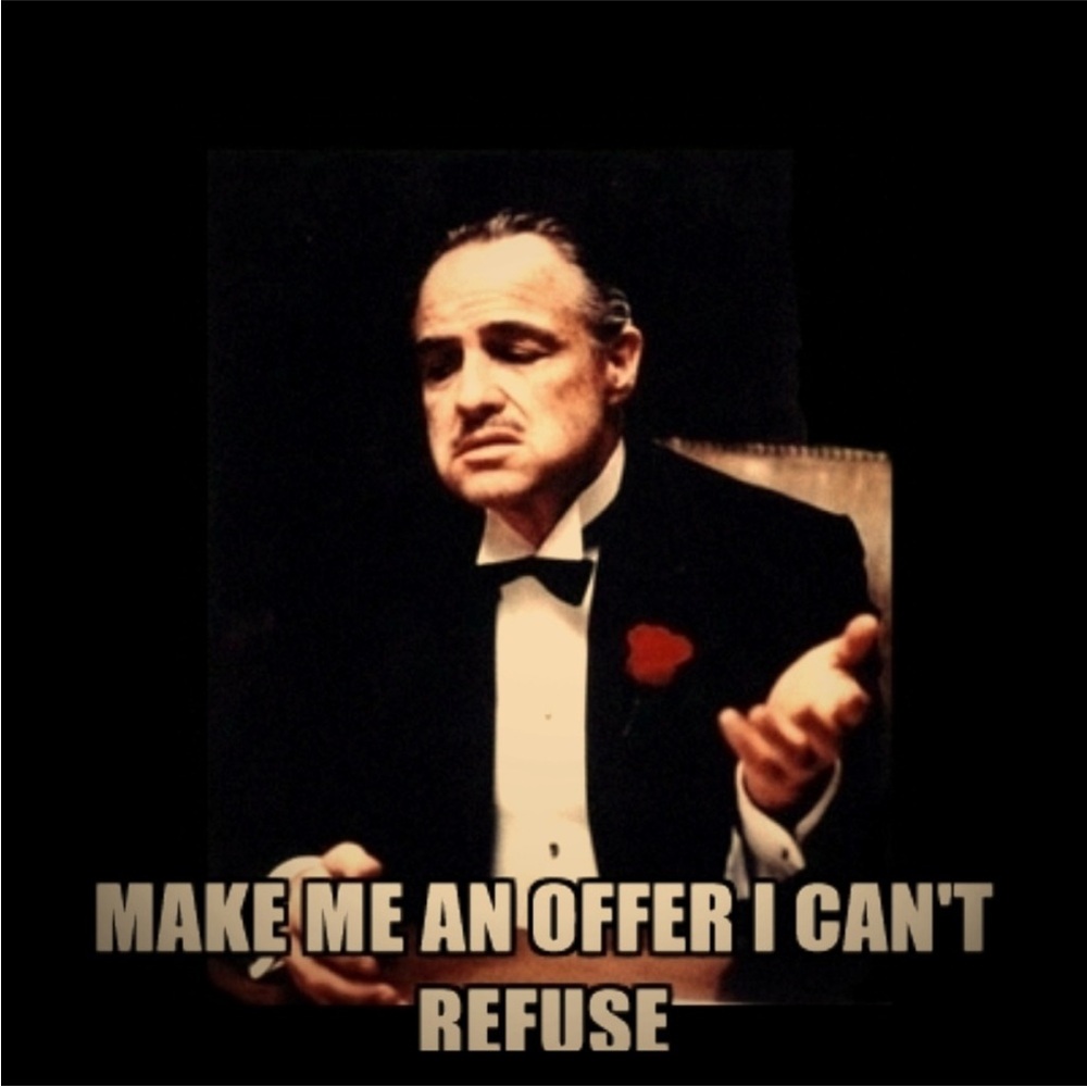 Make an Offer- Please don’t offer less than 50%